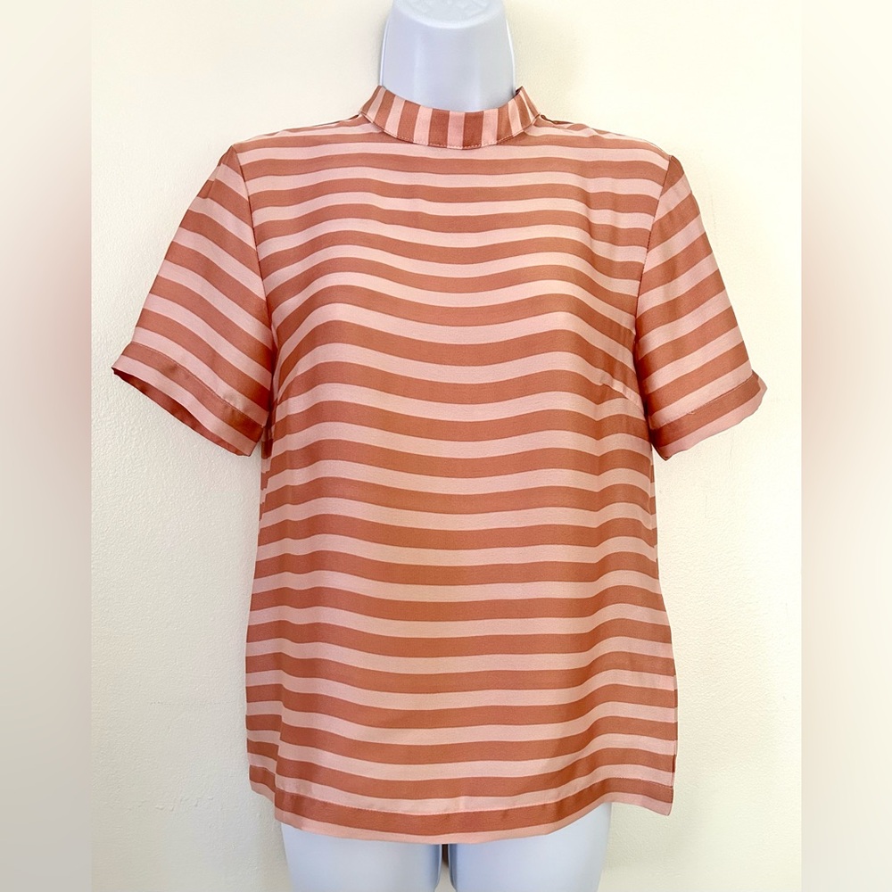 PIECES Pink & Orange Striped Blouse